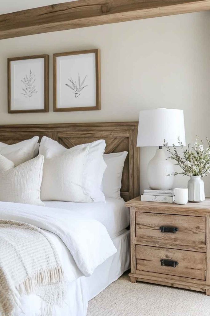 Use Natural Wood Nightstands
