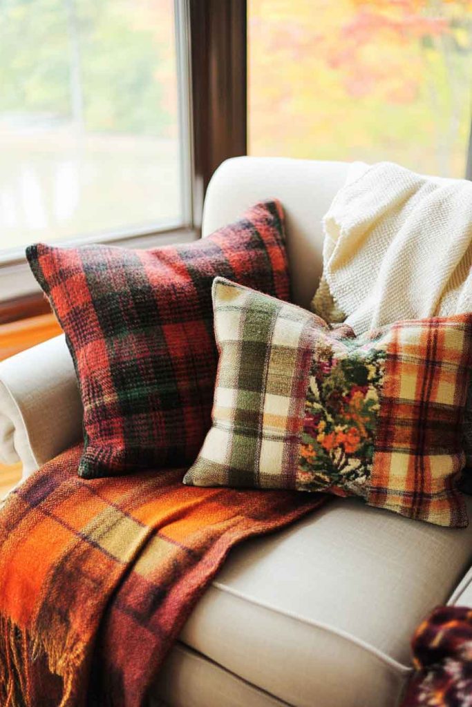 Retro Plaid Blankets and Throws