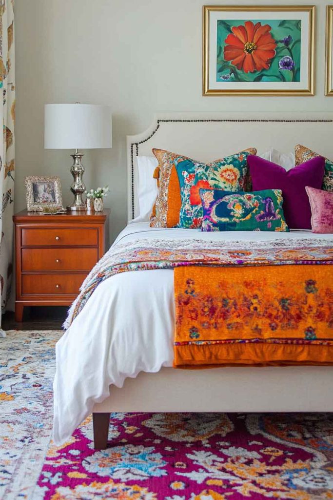 Use Colorful Textiles and Rugs