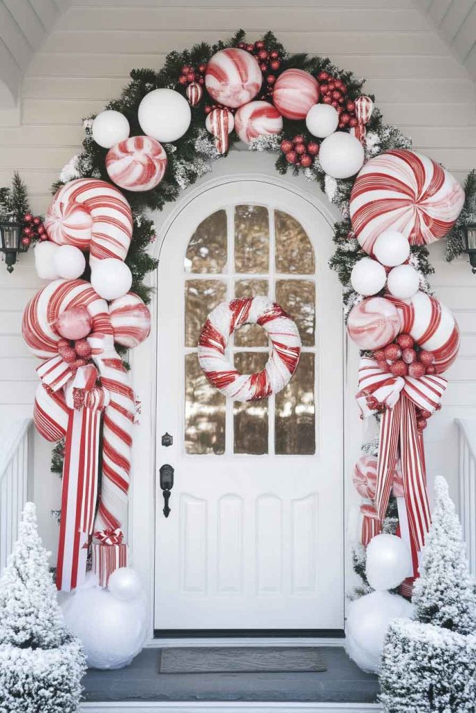Whimsical Candy Cane Door Decoration
