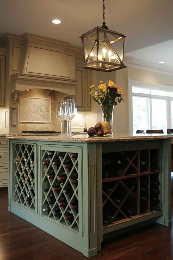 Island with Wine Storage