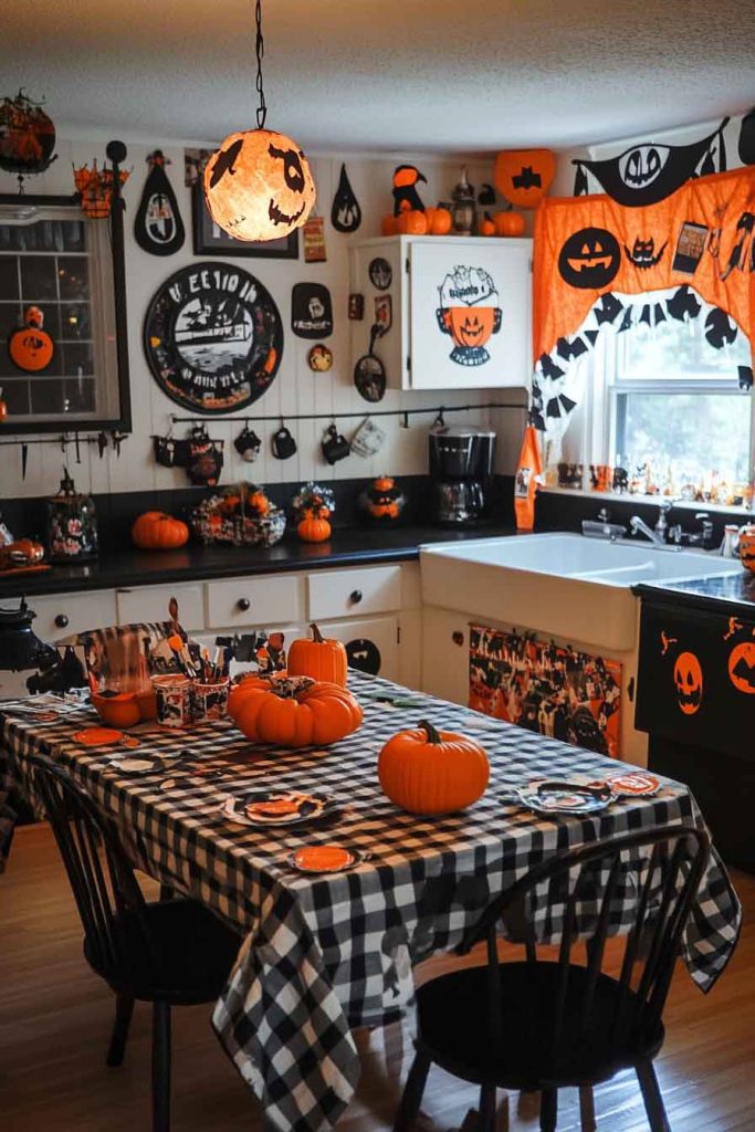 Vintage Halloween Kitchen with Retro Elements