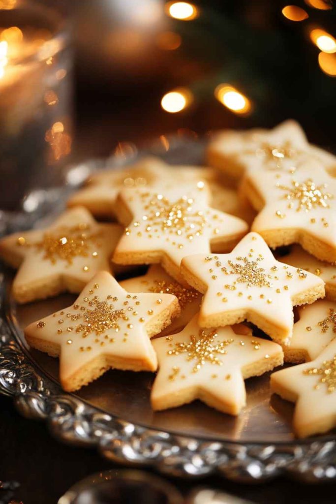 Shortbread Stars with Gold Accents