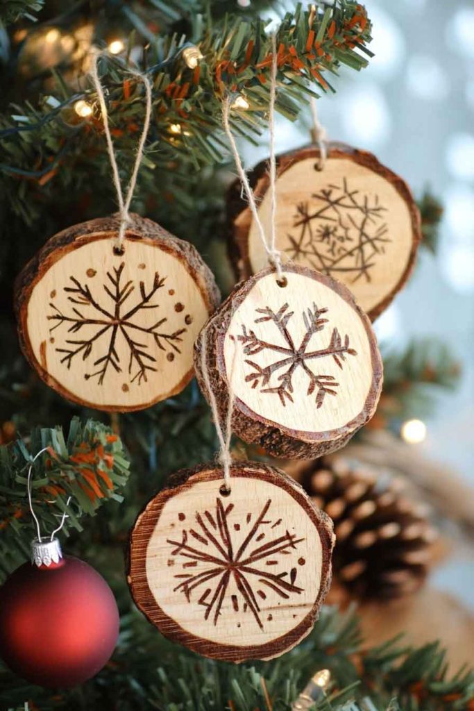 Rustic Wooden Slice Ornaments