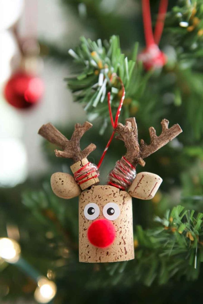 Wine Cork Reindeer Ornaments