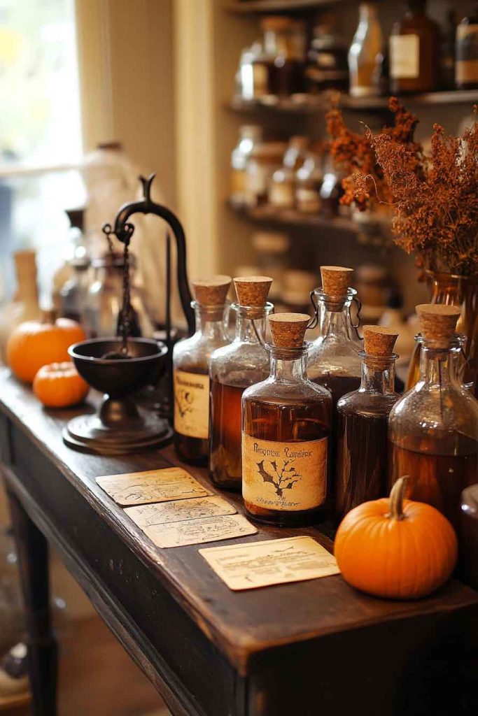 Vintage Apothecary Halloween Table