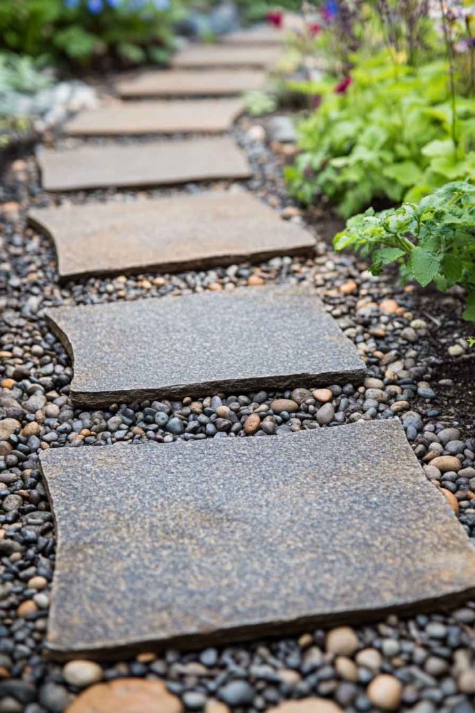 Gravel-Filled Stepping Stones