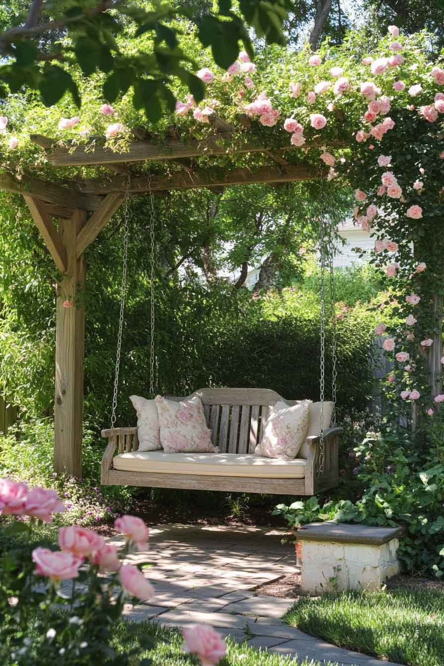 Swing Bench Under an Arbor
