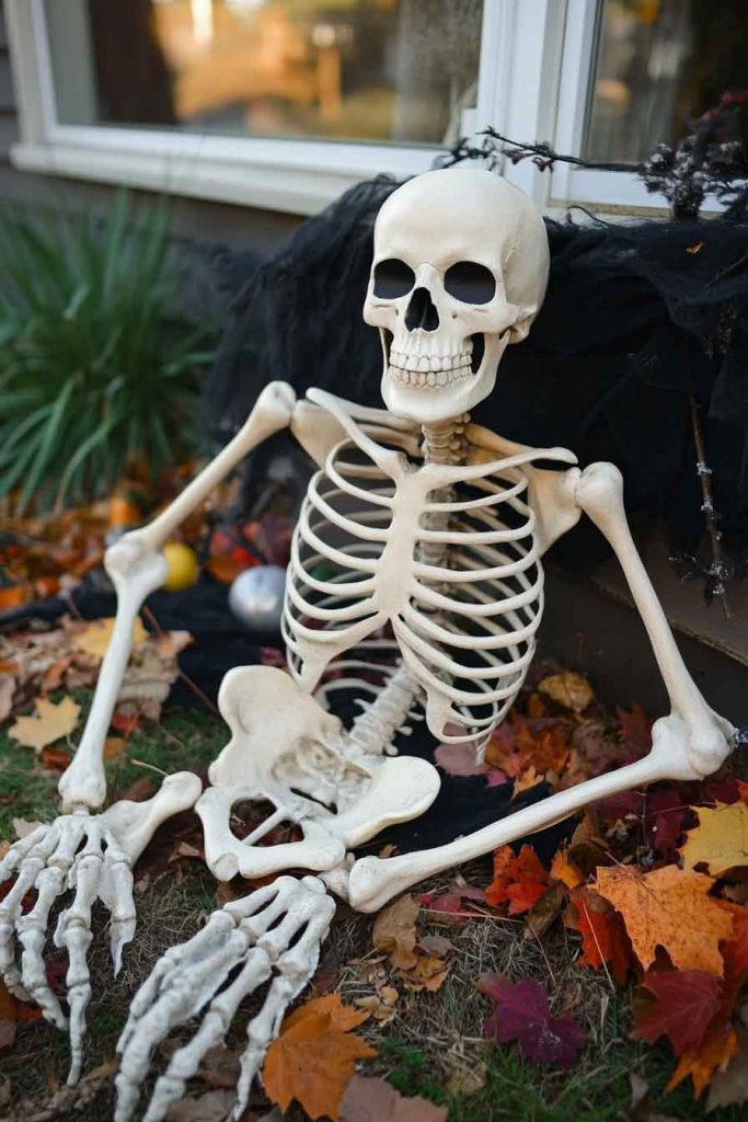Skeleton Doing Yard Work