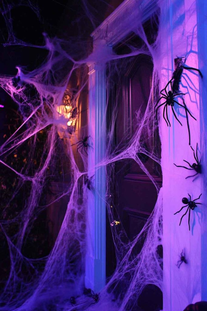 Haunted Mansion Entrance with Cobwebs