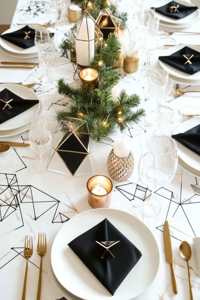 Modern Geometric Christmas Table