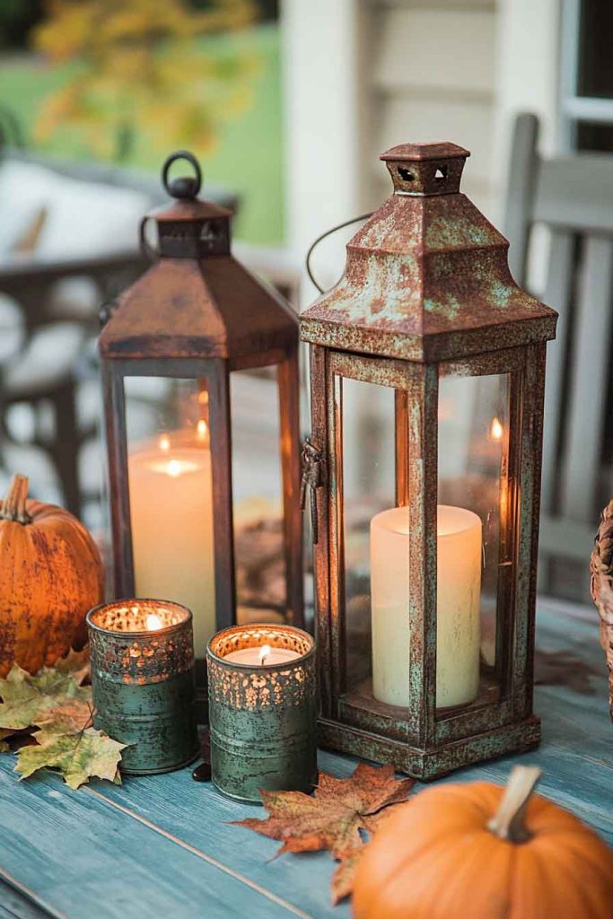 Aged Lanterns and Candleholders
