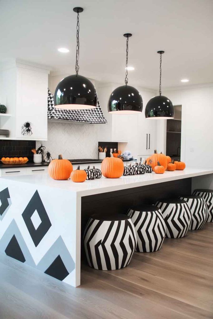 Modern Halloween Kitchen with Geometric Designs