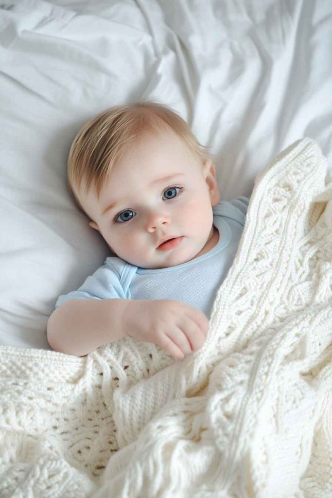Hand-Knitted Baby Blanket in Soft Cotton