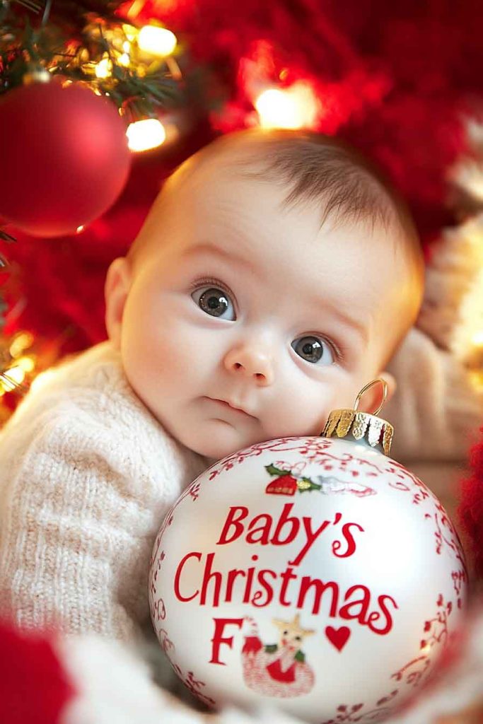 Baby's First Christmas Ornament Photo