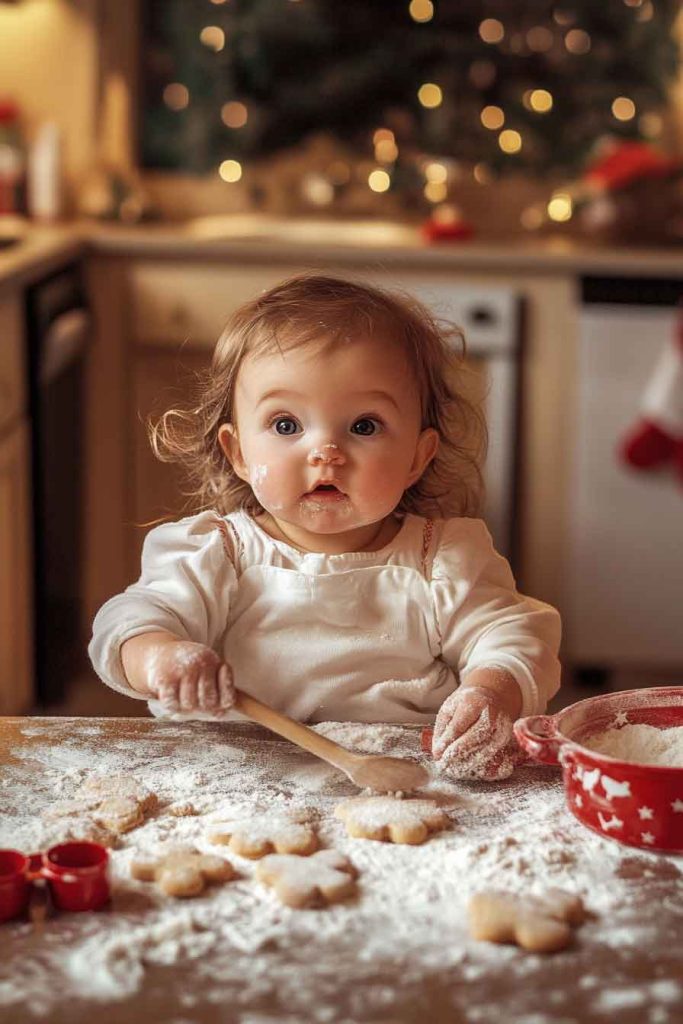 Cookie Baking Scene with Baby