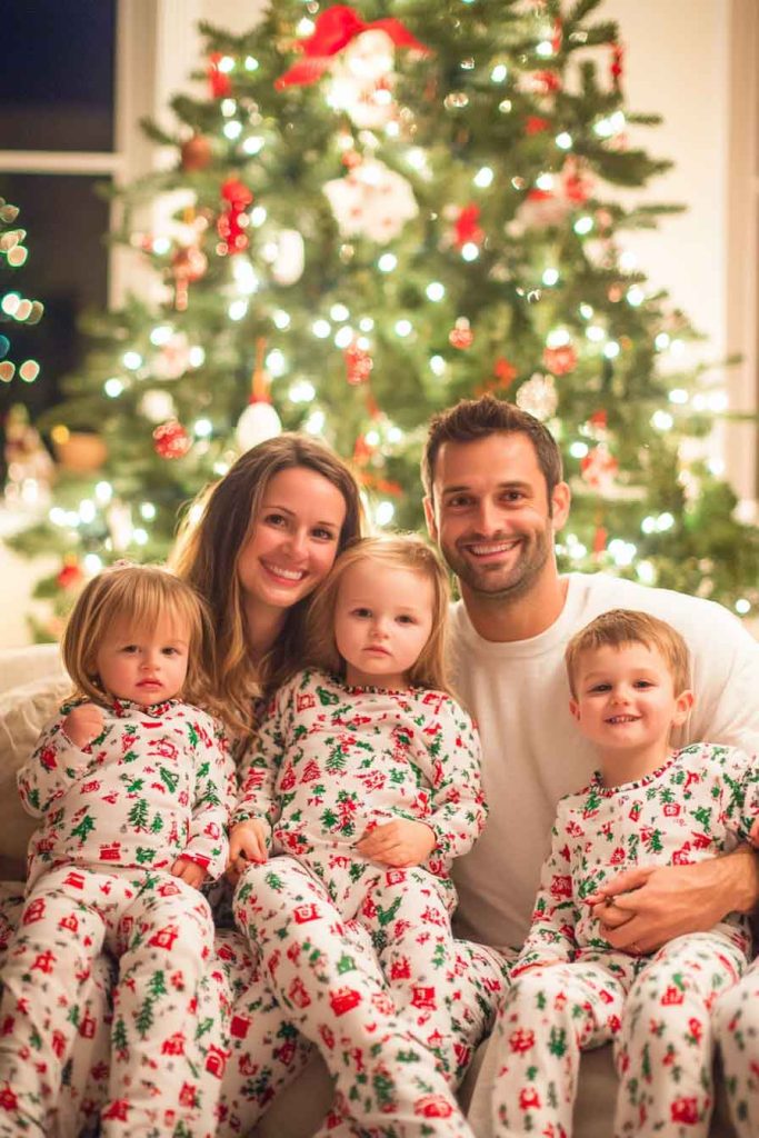 Matching Family Pajamas Group Shot