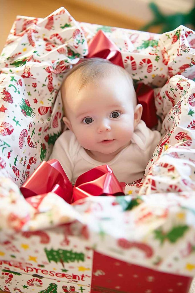 Gift-Wrapped Baby Photo