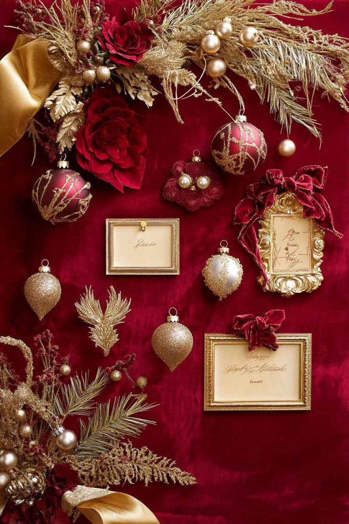 Classic Red and Gold Elegance Bulletin Board