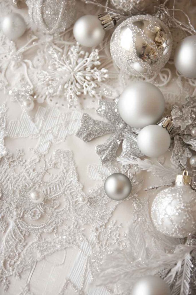 Elegant Silver and Ivory Christmas Bulletin Board