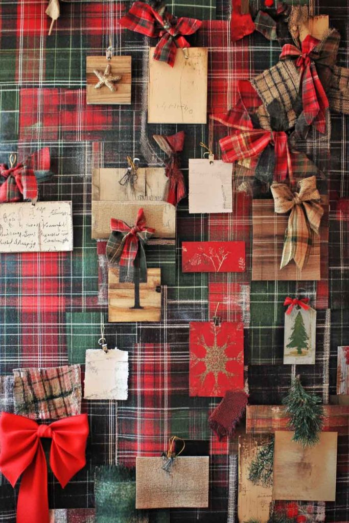 Cozy Plaid and Flannel Christmas Bulletin Board
