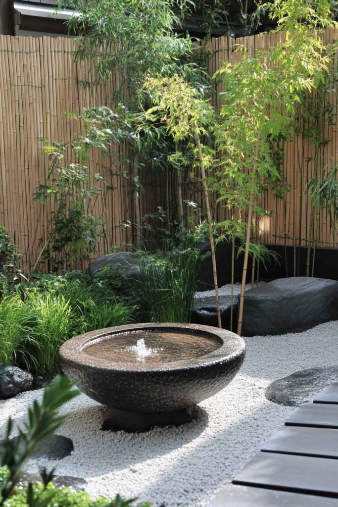 Hidden Zen Garden with Bamboo Screen
