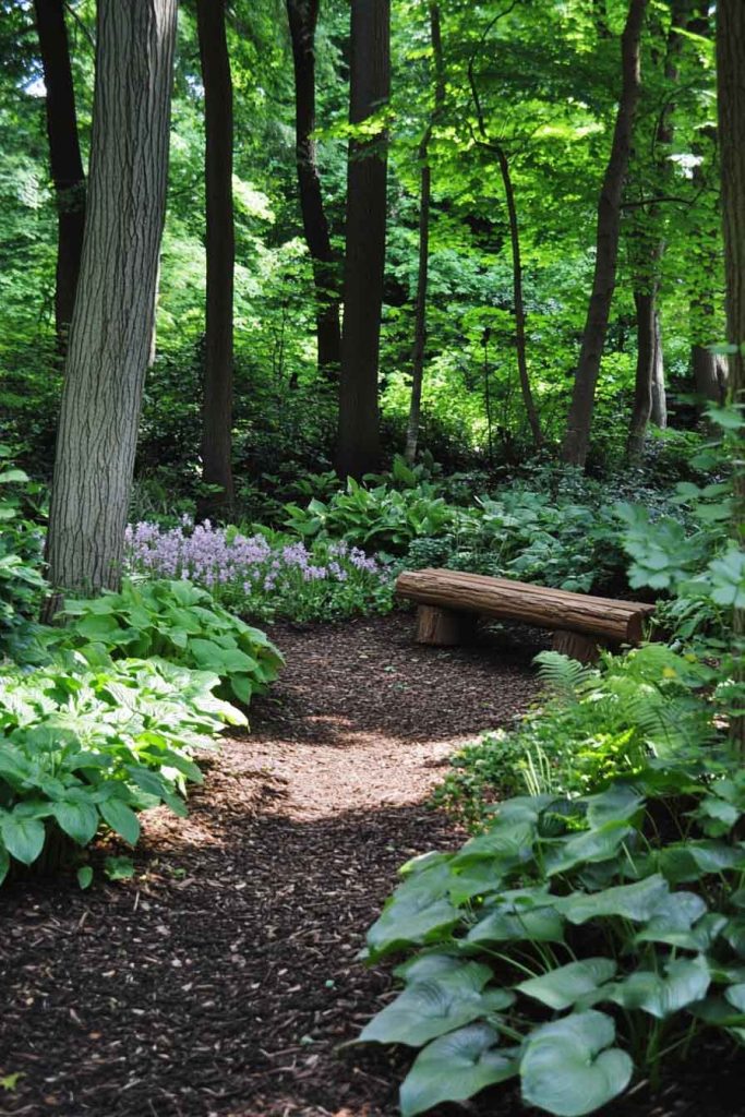 Woodland Secret Garden with Natural Pathways