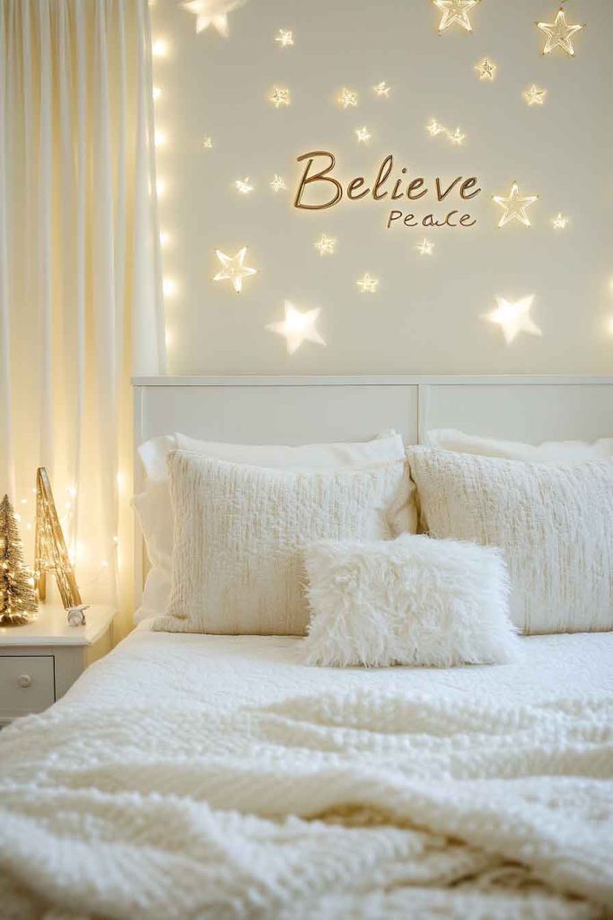 Elegant Gold and White Statement Wall