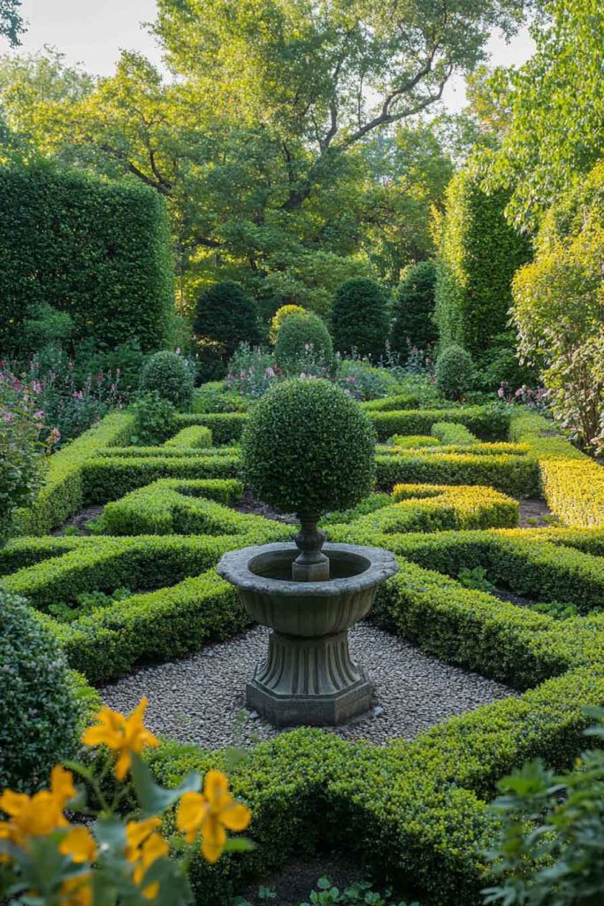 Formal Secret Garden with Boxwood Parterre