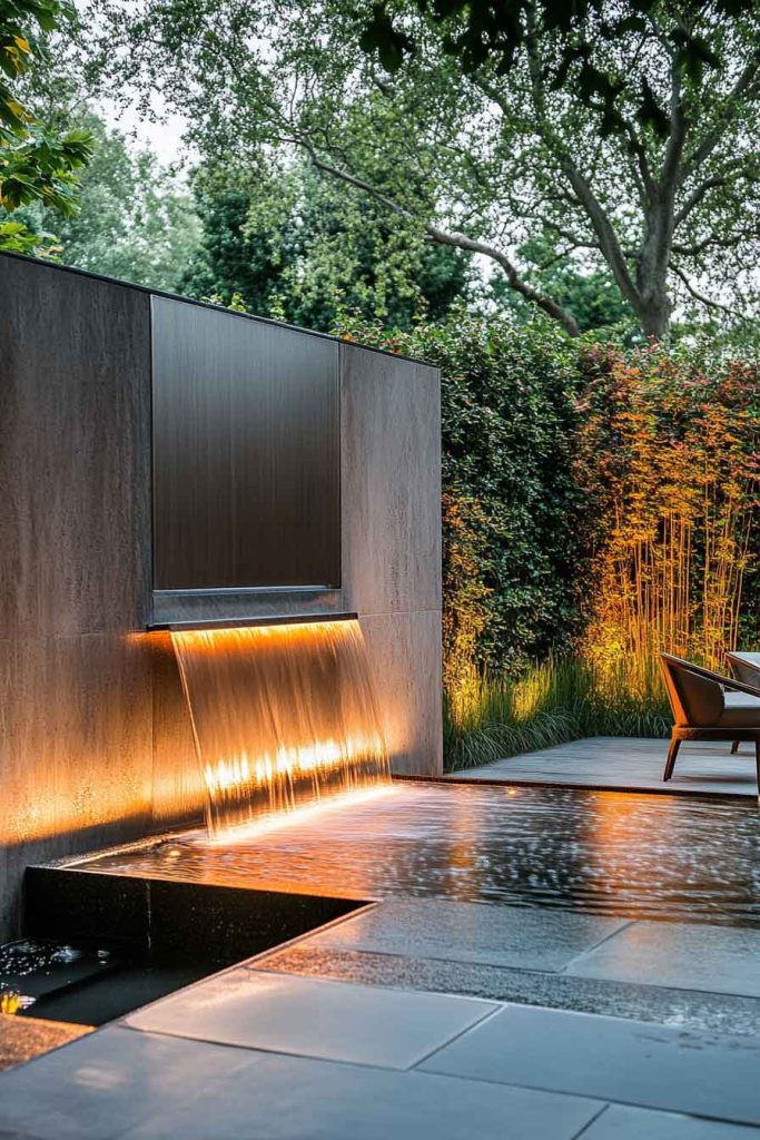 Secret Garden with Water Feature Wall