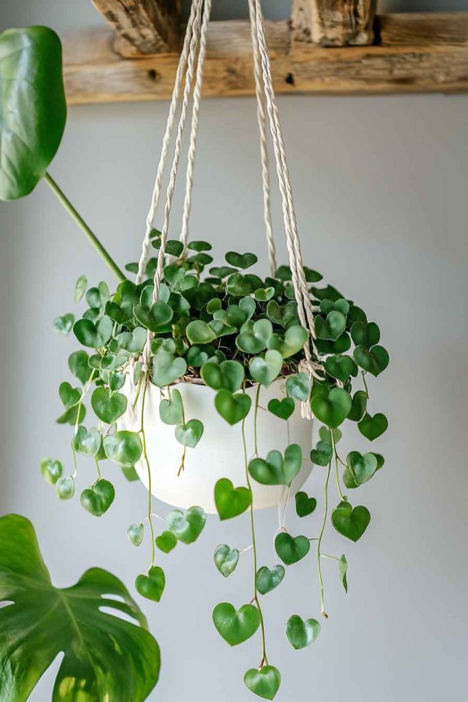 String of Hearts Hanging with Upward Training