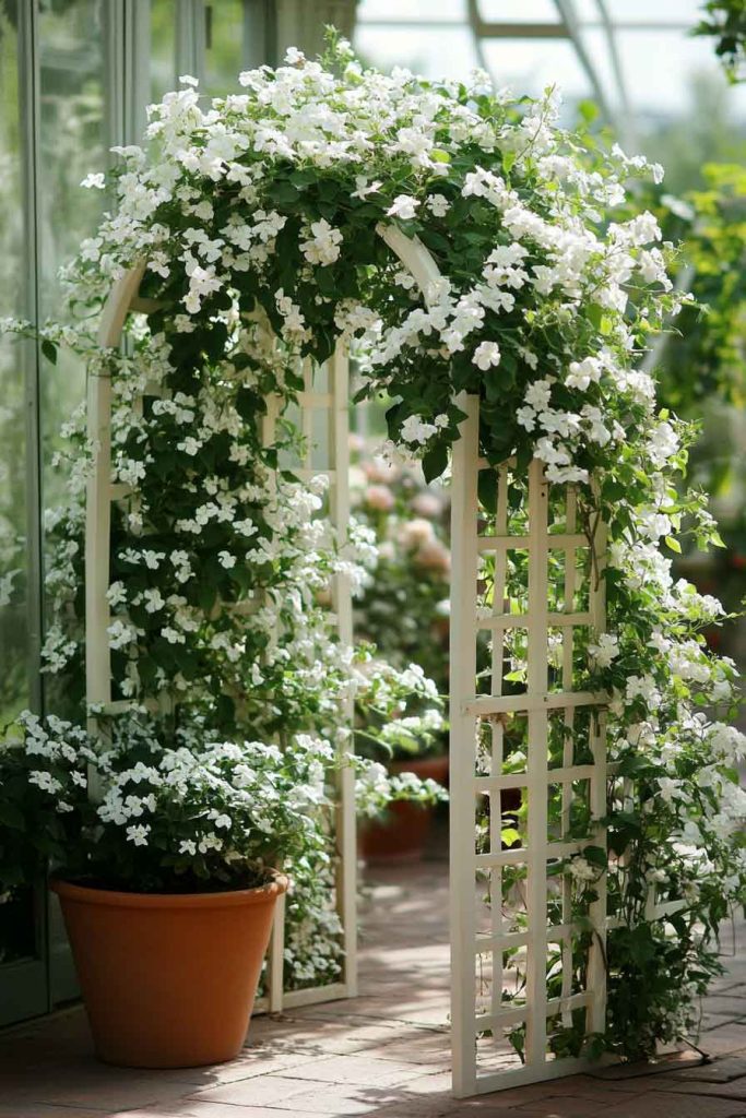 Jasmine Plant on an Arched Trellis