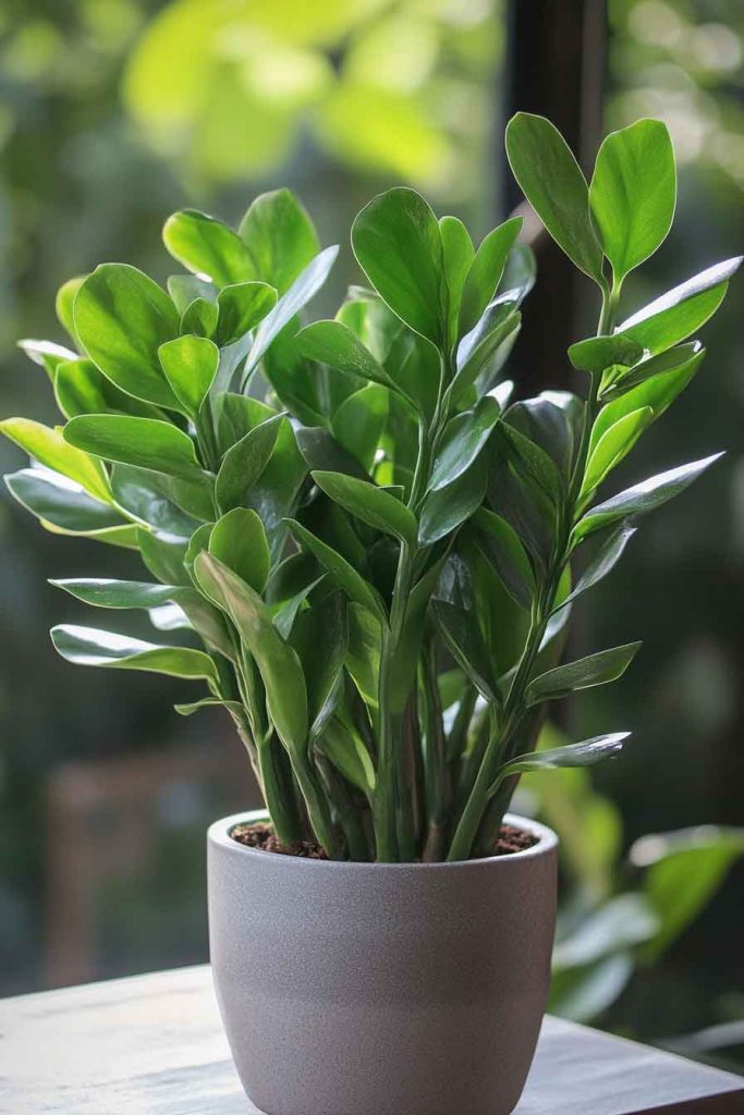 ZZ Plant in Textured Grey Pot