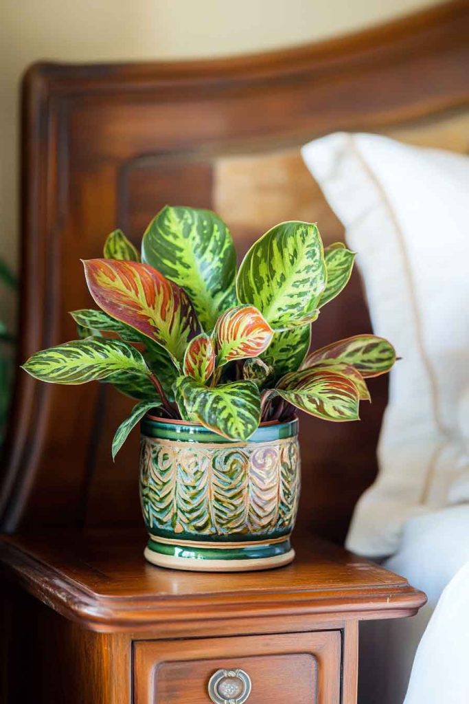 Prayer Plant on Bedside Table