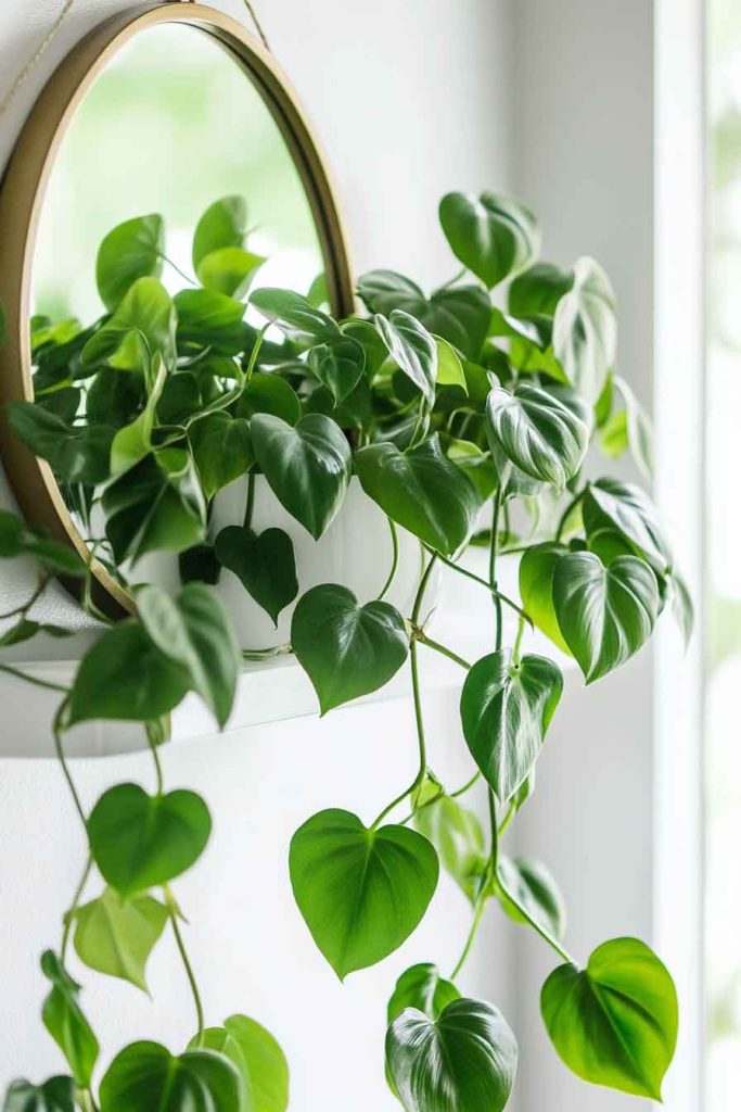 Heartleaf Philodendron on Wall Shelf