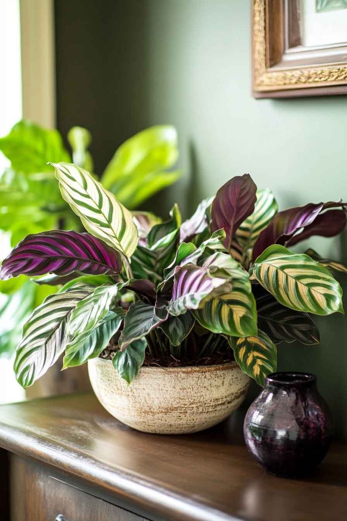 Calathea on Console Table
