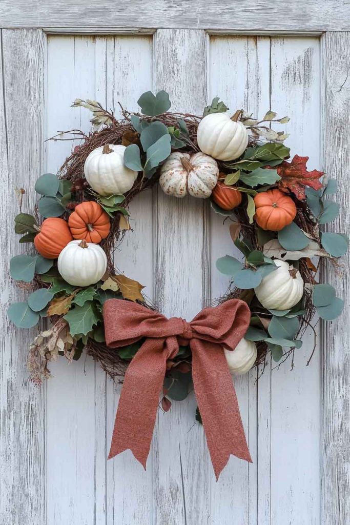 Rustic Farmhouse Wreath with Burlap Accents