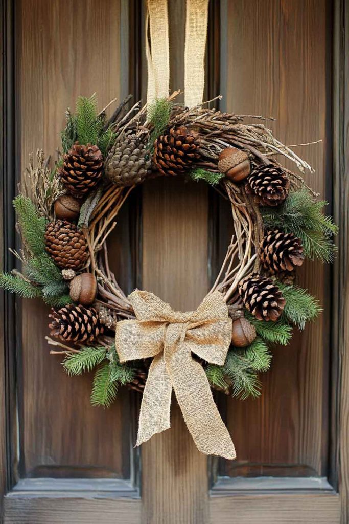 Woodland Pinecone Wreath with Natural Elements