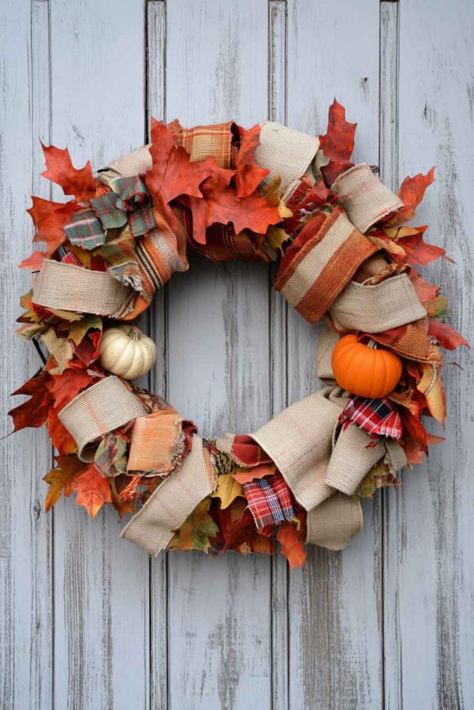 Cozy Fall Fabric Wreath with Texture