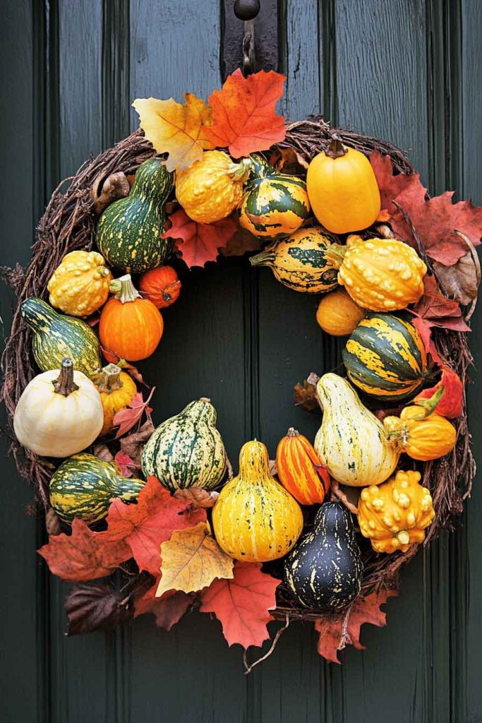 Traditional Gourd and Squash Wreath