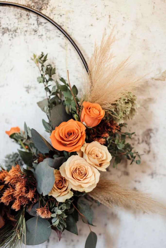 Modern Hoop Wreath with Asymmetrical Design