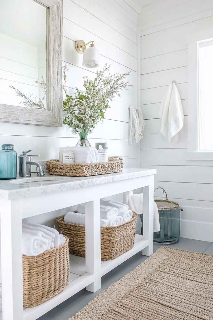 Coastal Boho Bathroom with Natural Textures