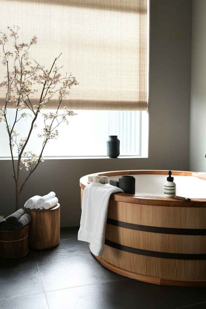 Zen Boho Bathroom with Japanese Influence