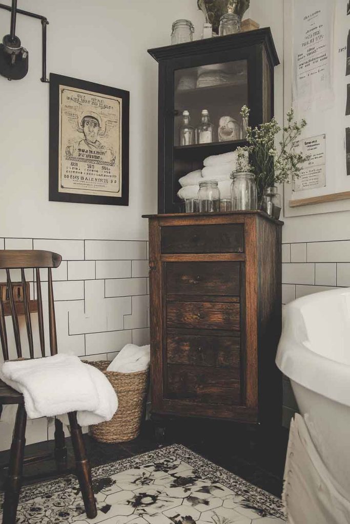 Vintage Market Boho Bathroom with Found Treasures