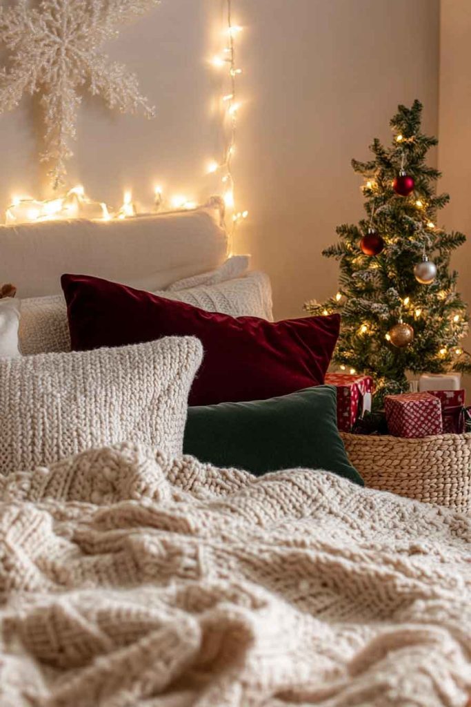 Cozy Bedroom with Twinkling Fairy Lights