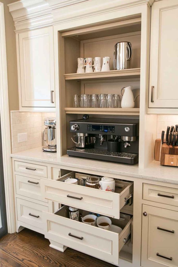 Built-In Coffee Bar with Custom Cabinetry