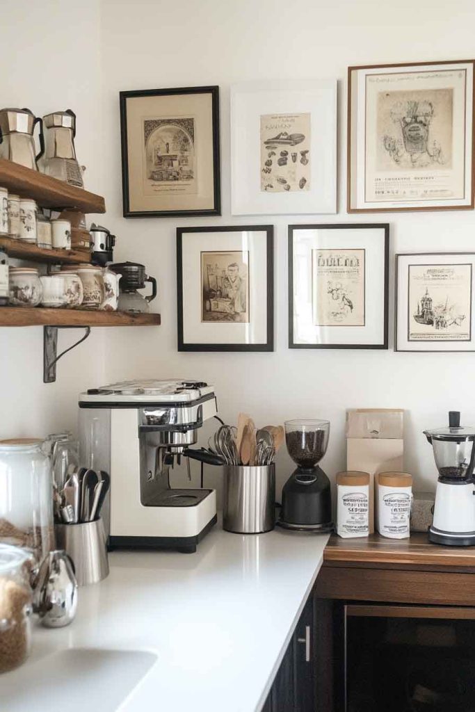 Coffee Station with Gallery Wall