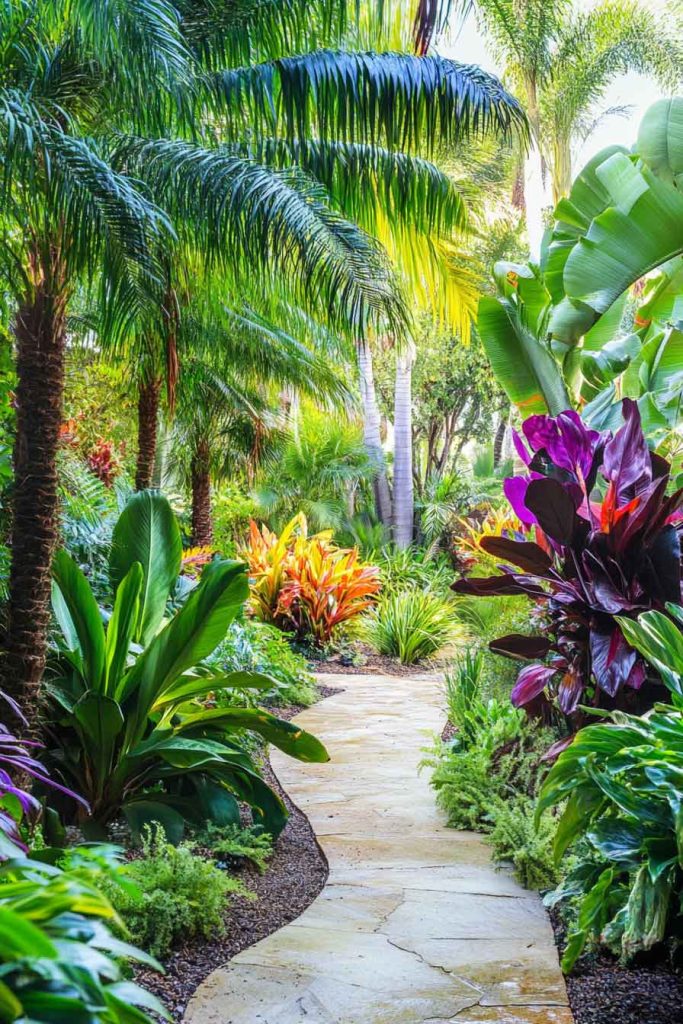 Tropical Paradise Front Landscape with Palms