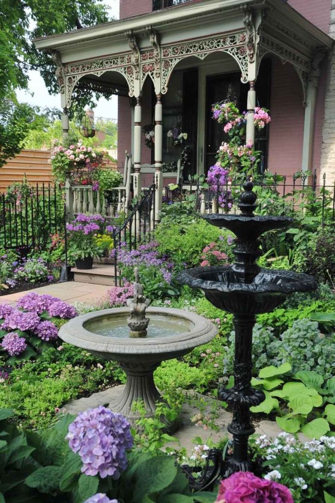 Victorian Front Garden with Ornate Details