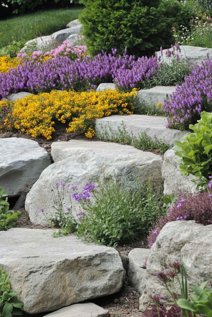 Rock Garden Front Slope with Alpine Plants